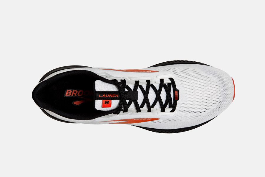 Brooks Launch 8 Road Running Shoes - Mens - White/Black/Red - MU4087369